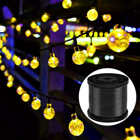 String Light Hanging Kit With 200 Feet Nylon Coated Stainless Steel Wire Rope For Outdoor Parties And Porches, shown with spool