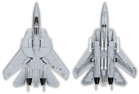 Top view of Top Gun F 14A Tomcat Fighter Plane Build Set 1 48 Scale 754 Piece Kit With Maverick And Goose Figures