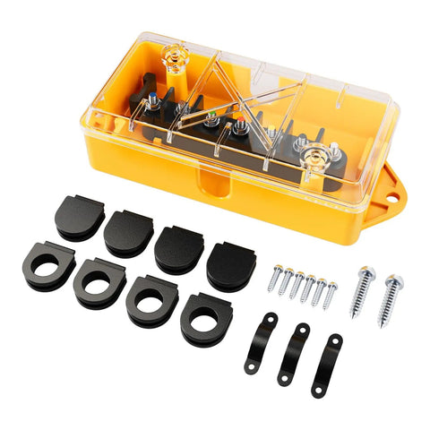7 Way Trailer Wire Junction Box With Clear Color Coded Cover And 7 Pin Terminal Studs Heavy Duty 7 Gang Trailer Wiring Connector