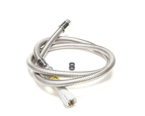 72 Inch Flexible Stainless Steel Hose For Commercial Kitchens And Equipment OEM Replacement Part coiled on white background