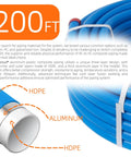 Heavy Duty 200 Foot Three Quarter Inch ID Air Piping System Kit With Five Way Aluminum Manifolds, Individual Pressure Gauges, HDPE Tubing