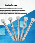 Half Thread Hex Lag Screw M8x130mm Self Tapping Wood Bolt For Carpentry Stainless Steel A2-70 shown in display group