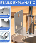 Two Pack Stainless Steel Water Filter Housing Brackets For Wall Mount Durable Corrosion Resistant Faucet Brackets Image