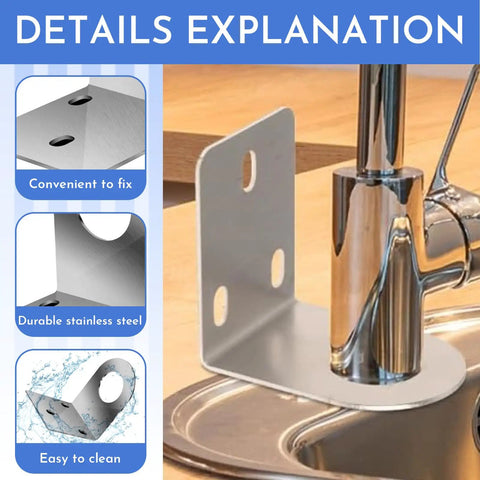 Two Pack Stainless Steel Water Filter Housing Brackets For Wall Mount Durable Corrosion Resistant Faucet Brackets Image