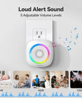 Wireless Door Chime Sensor Alert With 1000 Ft Range, 61 Melodies, 5 Volume Levels, RGB LED Light, Instant Door Open Notifications For Home Office Store, Perfect For Kids Seniors And Dementia Care wall plug-in chime with RGB ring and volume levels