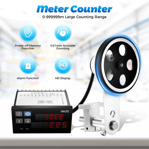Slick Digital Roller Length Counter Loaded With Dual Relay Outputs And Dead Simple Setup Measures Feet Inches Meters Or Yards Up To 999999 Units For Killer Cutting Operations