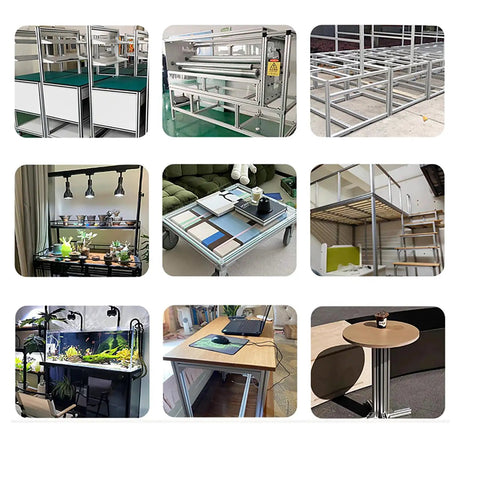 Image collage showcasing various projects using Straight Up Heavy Duty 30150 Aluminum Extrusion T Slot Profile 30 X 150 Mm 1340 Mm Long Black Anodized.