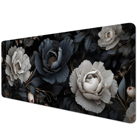 Large Floral Mouse Pad Desk Mat For Game Ready Gaming And Office Setup 70 By 30 Cm Non Slip Rubber Base With Stitched Edges