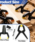 Heavy Duty 14 Pack Spring Clamps 3 5 Inch Plastic Clips shown on wood with size details for woodworking and crafts.