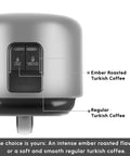 Close-up of Boss-Grade Turkish Coffee Maker For Five Cups With Ember Mode And Automatic Temperature Control, grey finish