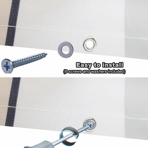 Close-up of installation process for All Season Protection 43 By 90 Inches Swing Set Canopy Replacement Tarp Made From Waterproof 600D Oxford Cloth