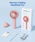 Pink handheld portable fan with 4000mAh rechargeable battery and 10 hour battery life, crazy strong wind, boxed with accessories