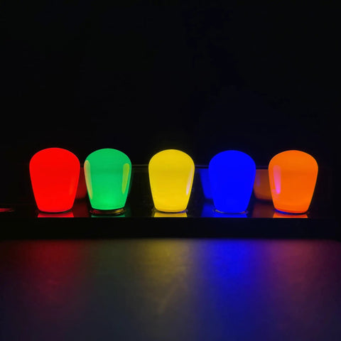 Assorted colored LED bulbs including yellow S14 LED Decorative Bulb For Outdoor Signage And Lighting Waterproof And Shatterproof 1W Low Power