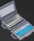 30 Piece Hex Head Allen Wrench Drill Bit Set With One Quarter Inch Shank Metric And SAE S2 Steel Bits Magnetic Tips 50mm Long