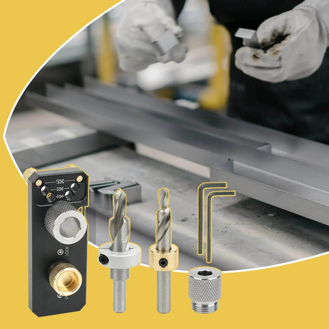 Rugged Aluminum Drill Guide For Frame Assemblies And Cabinet Joinery, Straight Bore Hole Positioner With Scale, Precision Drilling Jig