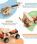 Wooden STEM Kits For Kids Aged 8 To 12 Six Build Your Own Car And Science Projects Pack featuring solar helicopter biplane wind vehicle.