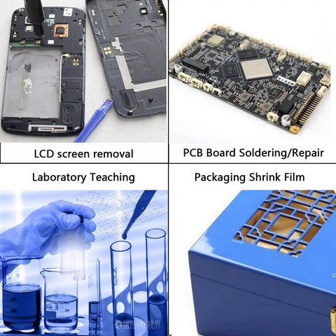 Workhorse Hot Air Preheater Station 853B 220V 540W setup for soldering PCB and teaching in lab with packaging
