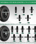 Flat Free 13 Inch Wheelbarrow Tire and Wheel Replacement, 4.00-6 Size, Solid Wheelbarrow Wheel with 1.75 Inch Centered Hub, 3/4 Inch Bearings, Includes 5/8 Inch ID Iron Tube Adapter and Spacers, Not For Highway Use, Garden Cart Trolley with hub sizes 1.75-5.75 inches.