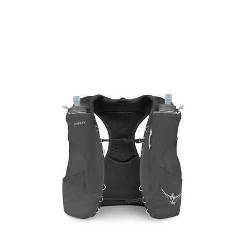 Dyna LT Womens Running Hydration Vest With Hydraulics Soft Flasks, Ultra Lightweight Water Pack With Front Pockets, Black Medium