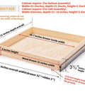 Slick Prebuilt 32 Inch Wide Pull Out Cabinet Drawer With Smooth Soft Close Slide Action Premium Durable Wood Organizer dimensions diagram.
