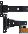 Two Beefy Heavy Duty Gate Hinges 13 Inch Strap Hinges With Ball Bearings For Smooth Swing 900 Lbs Per Pair Carbon Steel Weld On