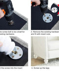 Installation guide for Set of Four 15cm Solid Wood Furniture Legs for Sofa Coffee Table TV Cabinet and Cabinets Replacement Feet