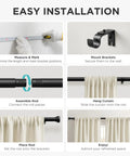 Installation steps for Adjustable Black Curtain Rod Set 16 To 120 Inches 1 Inch Diameter Heavy Duty Aluminum Finials