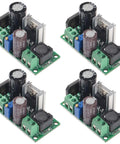 Four Pack AC DC Buck Converter Modules 5 To 30V AC Or 5 To 50V DC In Adjustable Output 3.3 To 33V 2A Voltage Regulator Power Supply Board for DIY Electronics Projects displayed from above.