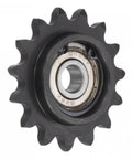 Top Shelf 3/8 Pitch 35 Chain Idler Sprocket With Single Bearing, 15 tooth design, black oxide finish, suitable for 9mm bore.