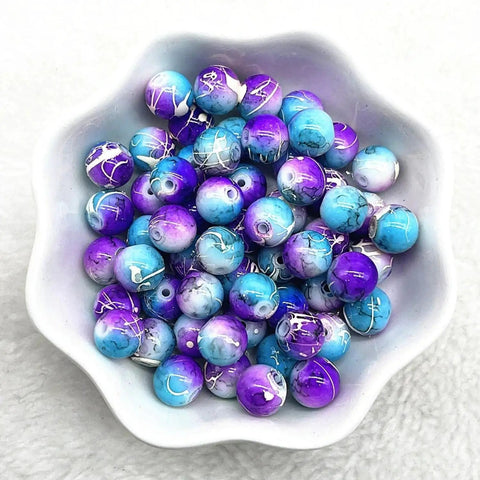 Premium Pattern Round Glass Loose Spacer Beads For DIY Jewelry Making Bracelets Necklaces Earrings Glitter Craft Supplies Kits Straight Up Drip Vibe