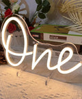 One Year Old Birthday Neon Sign LED Light for Party Vibes Table Decor USB Powered Flexible Silicone Neon With Acrylic Backplate Lamp
