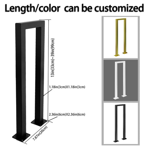 Rock Solid Two Foot White U Shaped Safety Guardrail With Decorative Cover And Non Slip Grip For Indoor Or Outdoor Steps Built Tough Galvanized Steel That Handles Rough Weather Without Skipping A Beat illustration with custom length and color options.