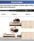 14 Inch Full Extension Drawer Slides With Push To Open And Soft Close Design Heavy Duty Undermount Cabinet Hardware For Kitchen Vanities, detachable rail components shown.
