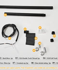 Heavy Duty Matte Black M14 Threaded Extension Rods With 7.9 And 11.8 Inch Light Fixture Downrods For Chandeliers No Sweat Install Killer Modern Design Guaranteed featuring rods, wires, and fittings.