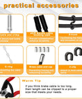 Universal Bike Cable Kit With Eight Inch Stainless Steel Wire Cutter And Brake And Shifter Cables Housing End Caps For MTB And Road Bikes Repair Professional Grade practical accessories displayed