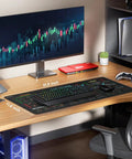 Stock Market Day Trader Mouse Pad With Chart Patterns Cheat Sheet Extra Large Desk Mat 31.5 By 11.8 Inches