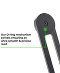 Dead On Precision Seven Inch Aluminum Miter Saw Protractor Angle Finder showing O-ring mechanism for smooth readings.