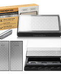 Double Sided Diamond Whetstone 400/1000 Grit With Honeycomb Surface Knife Sharpener Stone with non-slip base and angle guide