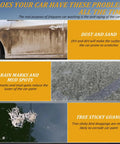 Common car paint issues: dirt and scratches, rain marks, mud spots, and bird droppings, as addressed by Two Pack P40 Car Scratch Quick Repair Nano Spray for All Cars and Surfaces Instant Invisible Scratch Remover Fast Paint Restoration Multifunctional Coating Renewal Agent Waterproof UV Protected Nano Shield for Long Lasting Finish.