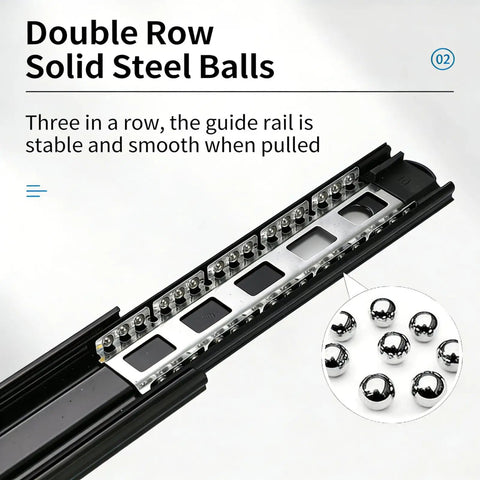 Smooth As Butter 16 Inch Push To Open Auto Rebound Soft Close Drawer Slides double row solid steel balls in guide rail