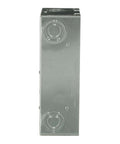 Side view of Single Unit 70A Main Lug Indoor Load Center 2 Space 4 Circuit Surface Mount Panel, galvanized rust-resistant box.