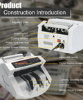 Pro Money Counter Machine With Value Count And Counterfeit Detection Using UV MG IR MT Tech LCD Display
