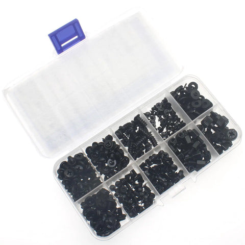 400 Piece Computer Screws Kit For DIY PC Build With Universal Motherboard Standoffs And Screwdriver Black Steel Fasteners
