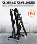 Shop Ready Heavy Duty Hydraulic Engine Hoist With Long Telescopic Boom And Six Smooth Swivel Casters For Quick Heavy Lifts in foldable design