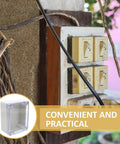 Heavy Duty Waterproof Plastic Junction Box With Tough Cover For Electrical Projects mounted next to electrical outlets.