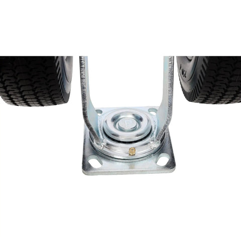 8 Inch Dual Flat Free Swivel Caster With 660 Lbs Load Capacity, 2.80 4 PU Foam Wheels, Roller Bearings, Zinc Plated Industrial Caster For Rough Floors And Fragile Equipment Transport close-up