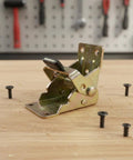Heavy Duty Folding Table Hinge And Multi Function Bracket with predrilled holes on workbench