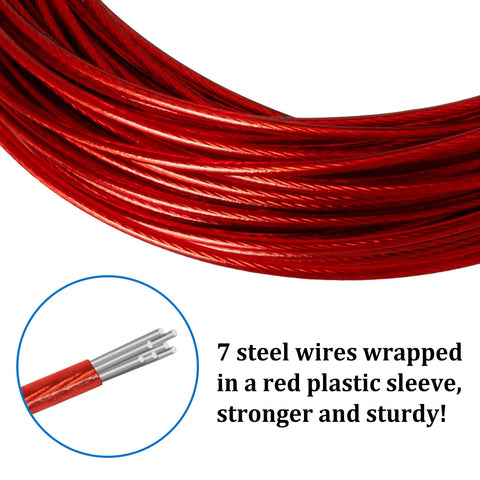 Heavy Duty 100 Foot Pool Cover Cable And Aluminum Winch Kit with plastic-coated steel wire for above ground pools.