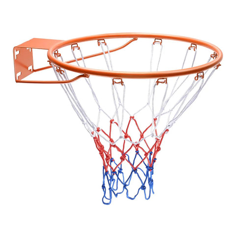 18 Inch Wall Mounted Basketball Rim With Net And Double Spring, Heavy Duty Q235 Steel Replacement Hoop For Indoor And Outdoor Play, Standard Size Flex Rim Built For Hardcore Hoops And Easy Setup