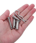 Stainless Steel Trailer Pin And Clip Kit 122 Pcs All In One Heavy Duty Universal Hardware Assortment For Lawn Mower Tractor Bicycle Cargo Cart Axles With Dowel And Cotter Pins Easy Install, stainless steel pins in hand